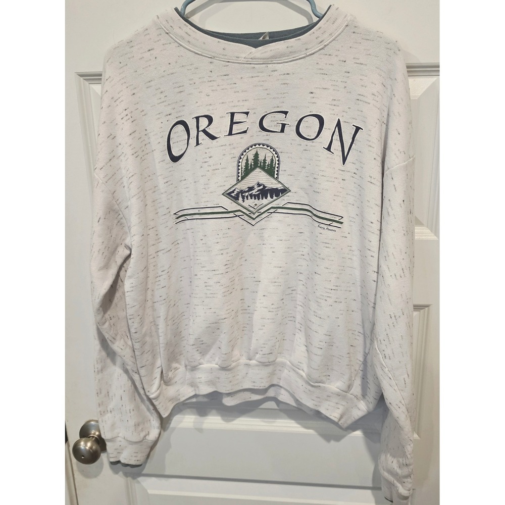 Prairie Mountain Sweatshirt Unisex L Gray Cotton Vintage Oregon Boho Trendy